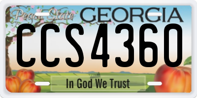 GA license plate CCS4360