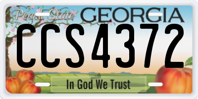 GA license plate CCS4372