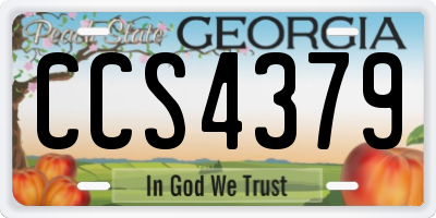 GA license plate CCS4379