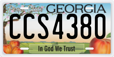 GA license plate CCS4380