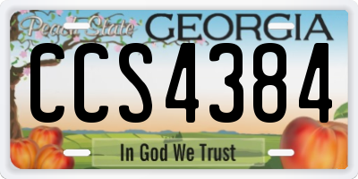 GA license plate CCS4384
