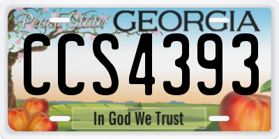 GA license plate CCS4393