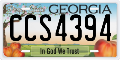 GA license plate CCS4394