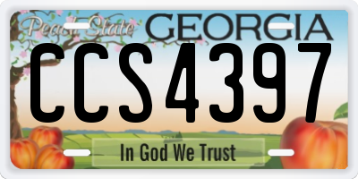 GA license plate CCS4397