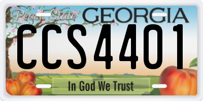 GA license plate CCS4401