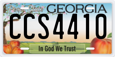 GA license plate CCS4410