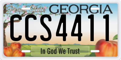 GA license plate CCS4411
