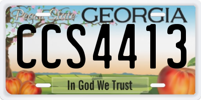 GA license plate CCS4413