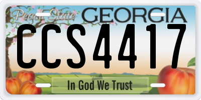 GA license plate CCS4417