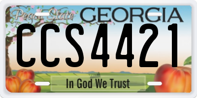 GA license plate CCS4421