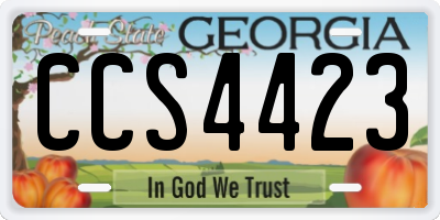 GA license plate CCS4423