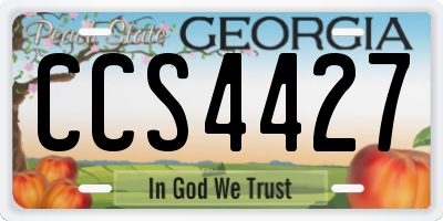 GA license plate CCS4427