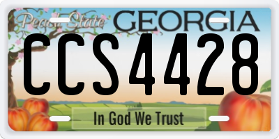 GA license plate CCS4428