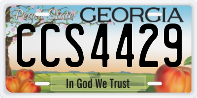GA license plate CCS4429