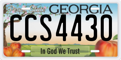 GA license plate CCS4430