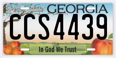 GA license plate CCS4439
