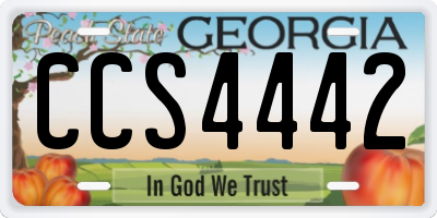 GA license plate CCS4442