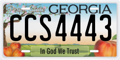 GA license plate CCS4443