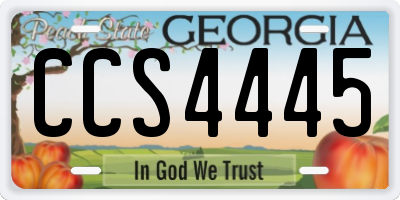 GA license plate CCS4445