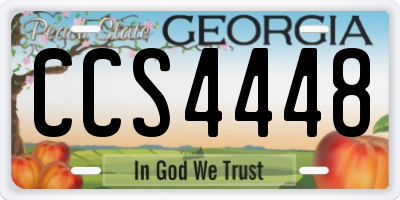GA license plate CCS4448