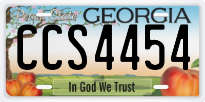 GA license plate CCS4454