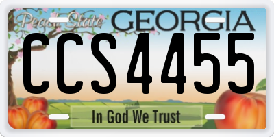 GA license plate CCS4455