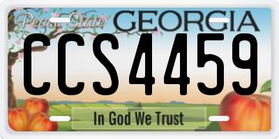 GA license plate CCS4459