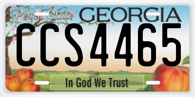 GA license plate CCS4465