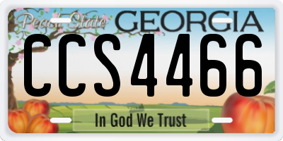 GA license plate CCS4466