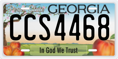 GA license plate CCS4468
