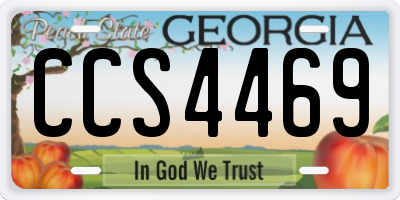 GA license plate CCS4469