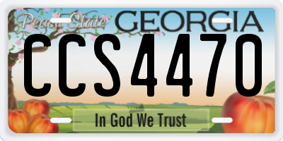 GA license plate CCS4470
