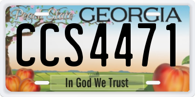 GA license plate CCS4471