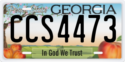 GA license plate CCS4473
