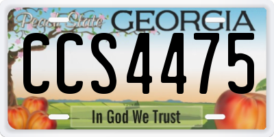 GA license plate CCS4475