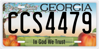 GA license plate CCS4479