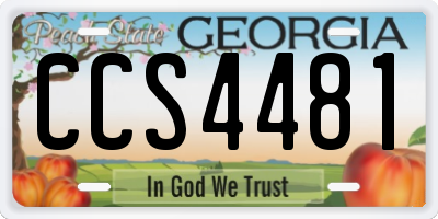 GA license plate CCS4481