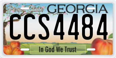 GA license plate CCS4484