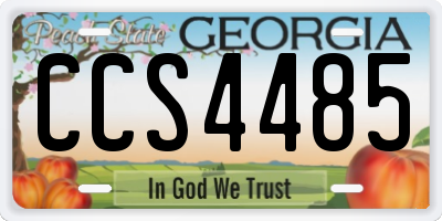 GA license plate CCS4485