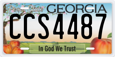 GA license plate CCS4487