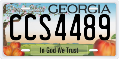 GA license plate CCS4489