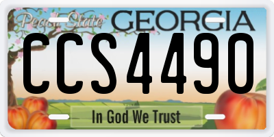 GA license plate CCS4490
