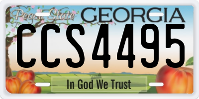 GA license plate CCS4495