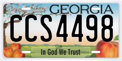 GA license plate CCS4498