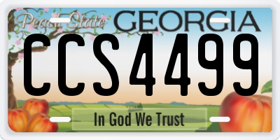 GA license plate CCS4499