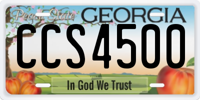 GA license plate CCS4500