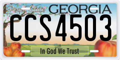 GA license plate CCS4503
