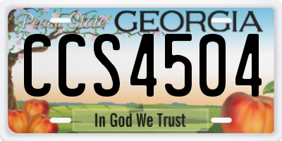 GA license plate CCS4504