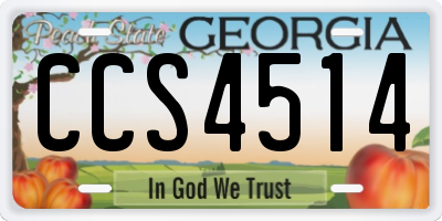 GA license plate CCS4514