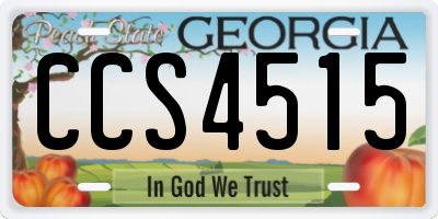 GA license plate CCS4515